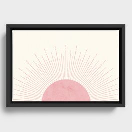 Pink Sunrise Boho Midcentury Framed Canvas