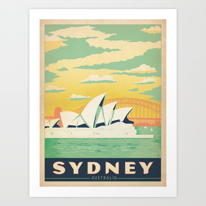 Vintage poster Sydney Art Print by Vintage Images Society6