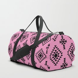 Pink and Black Native American Tribal Pattern Duffle Bag