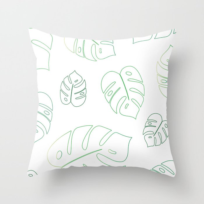 Monstera Leaf Throw Pillow