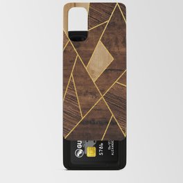 Three Wood Types Blocks Gold Stripes Android Card Case