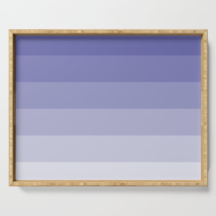Periwinkle Ombre Stripes (pantone very peri) Serving Tray