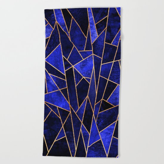 Shattered Sapphire Beach Towel