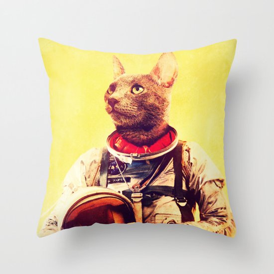 Captain Cat Throw Pillow