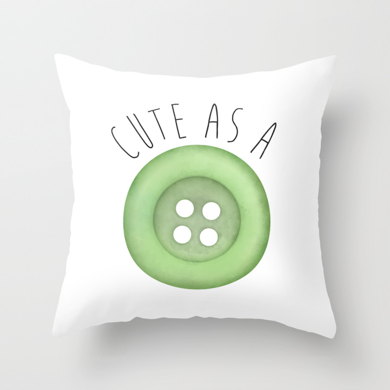 Cute As A Button Throw Pillow By Avenger Society6