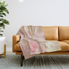 Rustic Gold and Pink Abstract Throw Blanket
