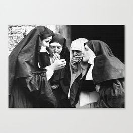 Smoking Nuns Canvas Print