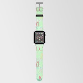 Enjoy The Colors - Colorful Typography modern abstract pattern on pale mint green color Apple Watch Band