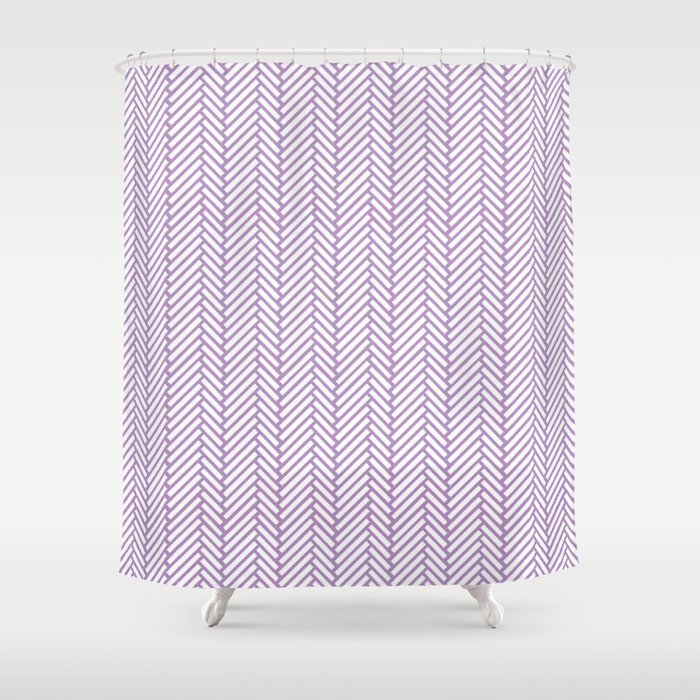 Herringbone Orchid Shower Curtain