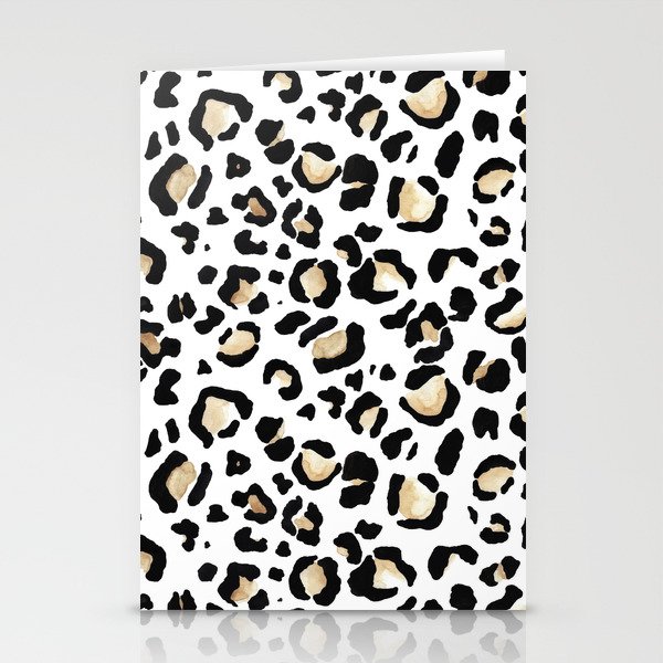Leopard Animal Print Watercolour Painting Stationery Cards