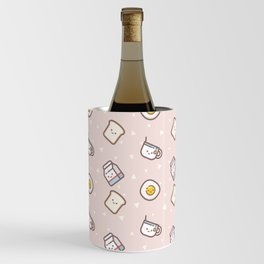 Cute blush pink pastel color funny milk food pattern Wine Chiller
