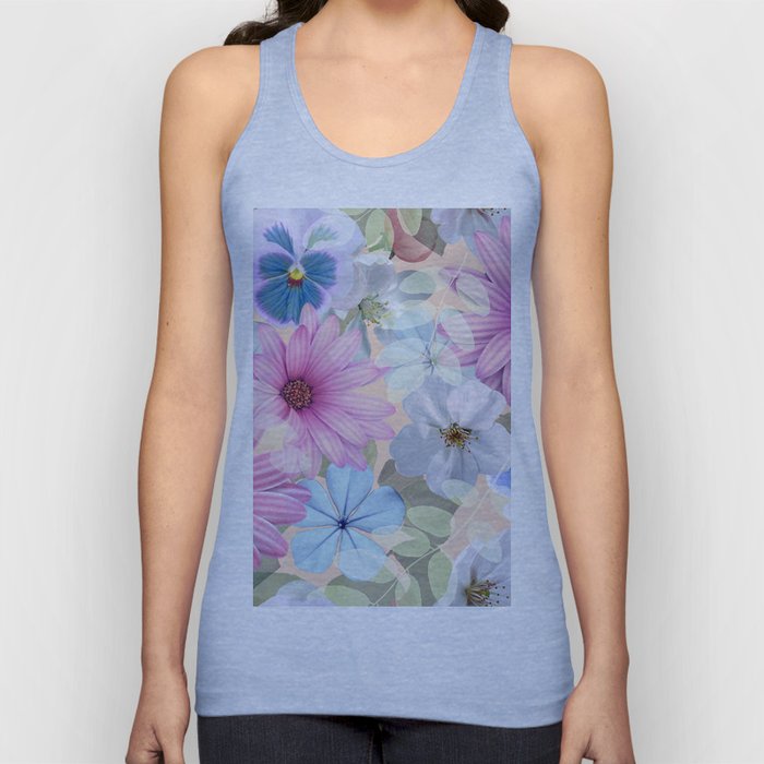 Pink and blue floral pattern Tank Top