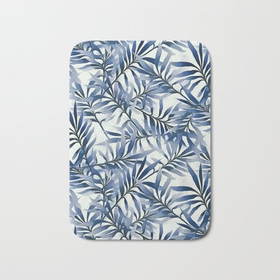 Indigo leaves Bath Mat