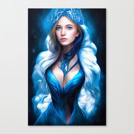 Woman Portrait 02 Blue Frost Lady Canvas Print