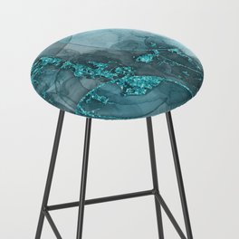 Luxury Ink Marble Painting With Circles Bar Stool