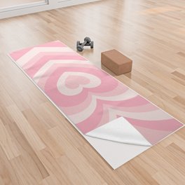 Pink Love Hearts  Yoga Towel