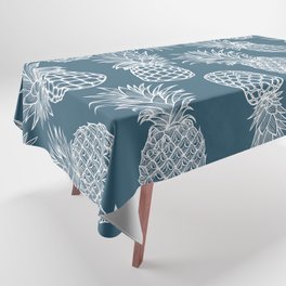 Fresh Pineapples Blue & White Tablecloth