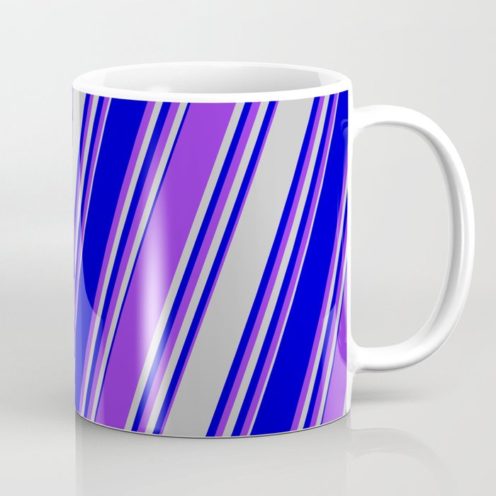 Grey, Blue & Purple Colored Stripes Pattern Coffee Mug