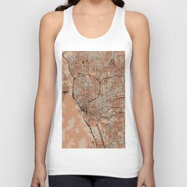 Buffalo - USA, Artistic Map Collage Unisex Tank Top