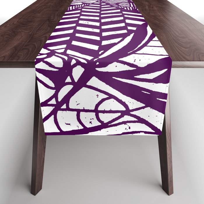 Boho World - Paper Cut Geometry Berry Purple Table Runner