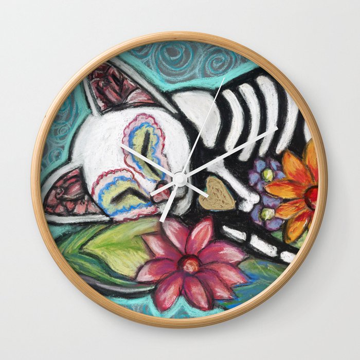 Buffy Day Of The Dead Cat Wall Clock By Annimallover Society6