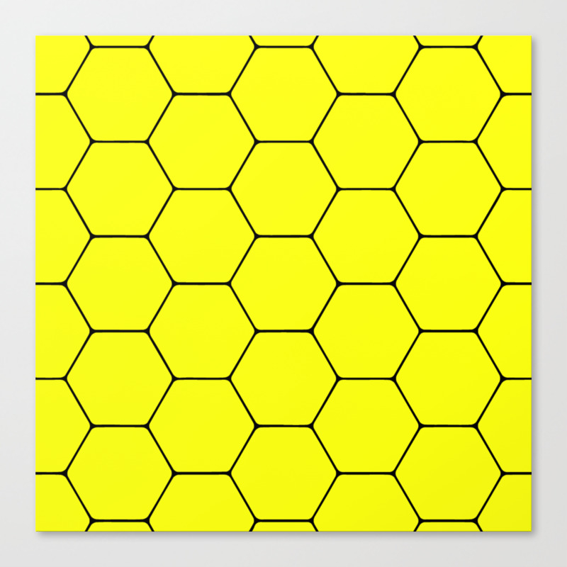 Beehive Black And Yellow Hexagon Beehive Honeycomb Pattern Canvas Print By Printpix Society6