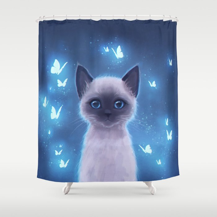 Siamese Kitten Shower Curtain By Aria, Kitten Shower Curtain