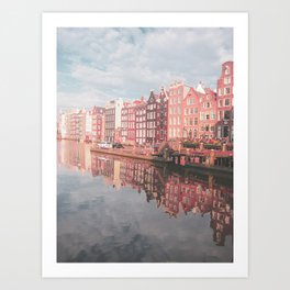 Colourful Amsterdam City in The Netherlands | Travel Photography Art Print