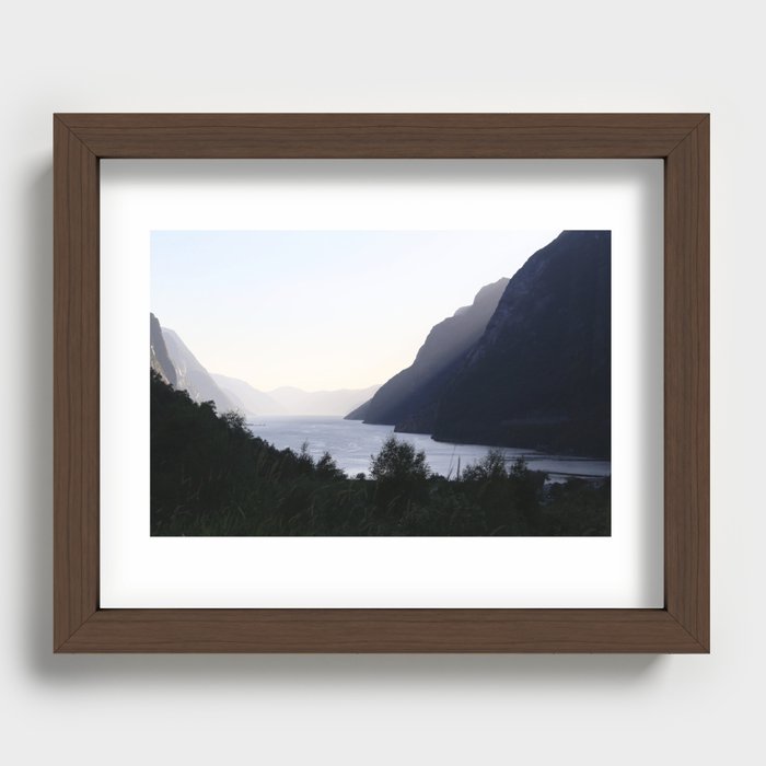 Wanderlust in Norway, Europe, Lysefjord in the evening, landscape made by ice - wall art - travel art - planet earth Recessed Framed Print