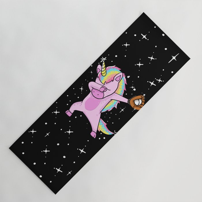 Dabbing Softball Unicorn Yoga Mat By Shirtbubble Society6