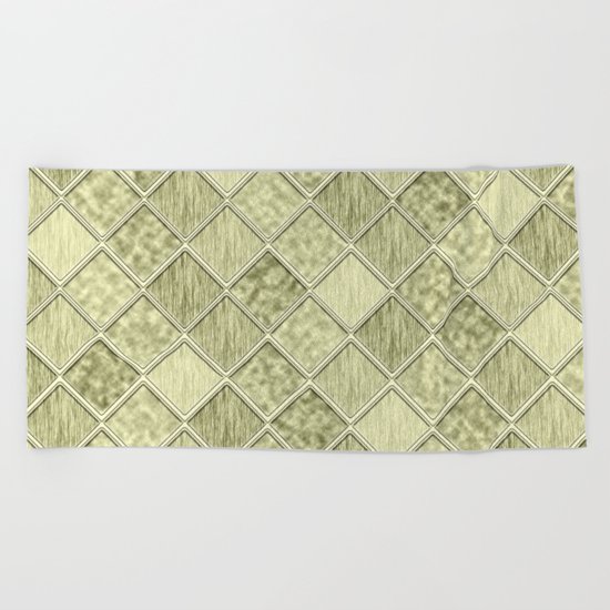Colorful Seamless Rectangular Geometric Pattern III Beach Towel
