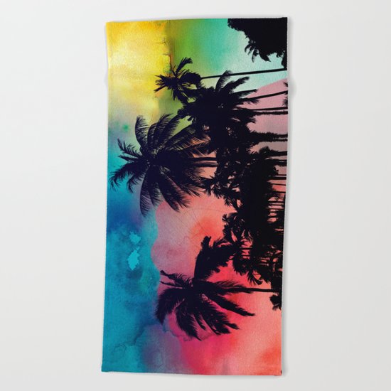 palm tree Beach Towel