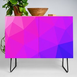 Magenta and Violet Low Poly Pattern Credenza