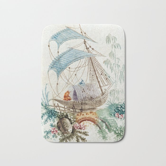 Chinoiserie Embroidery Bath Mat
