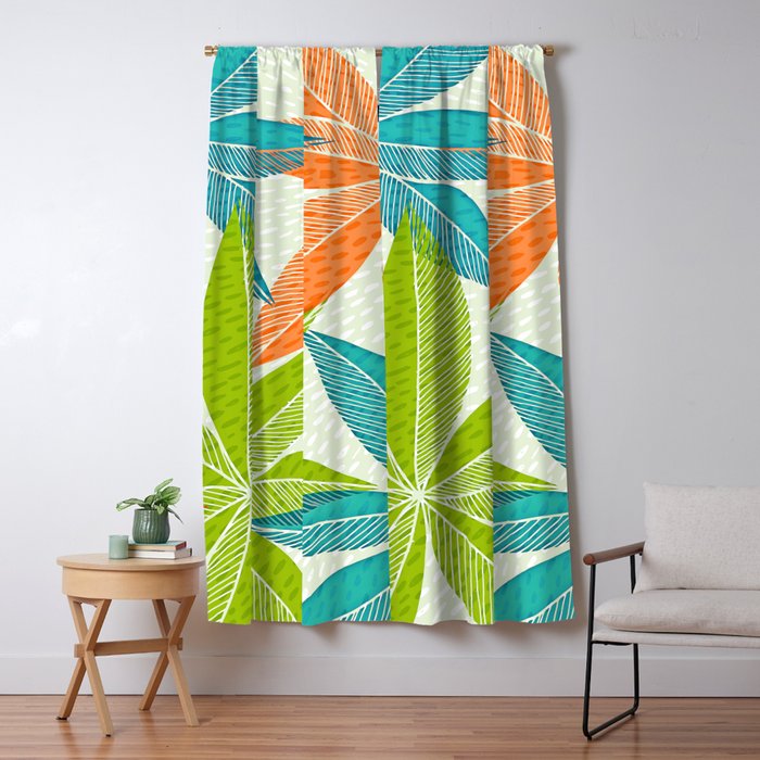 Aloha Spirit Bright Retro Hawaiian Print Blackout Curtain By