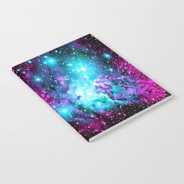 Fox Fur Nebula Hot Pink Turquoise Purple Notebook