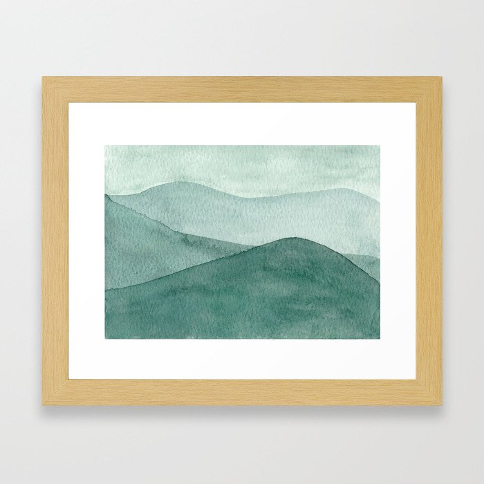 Green Mountain Range Framed Art Print