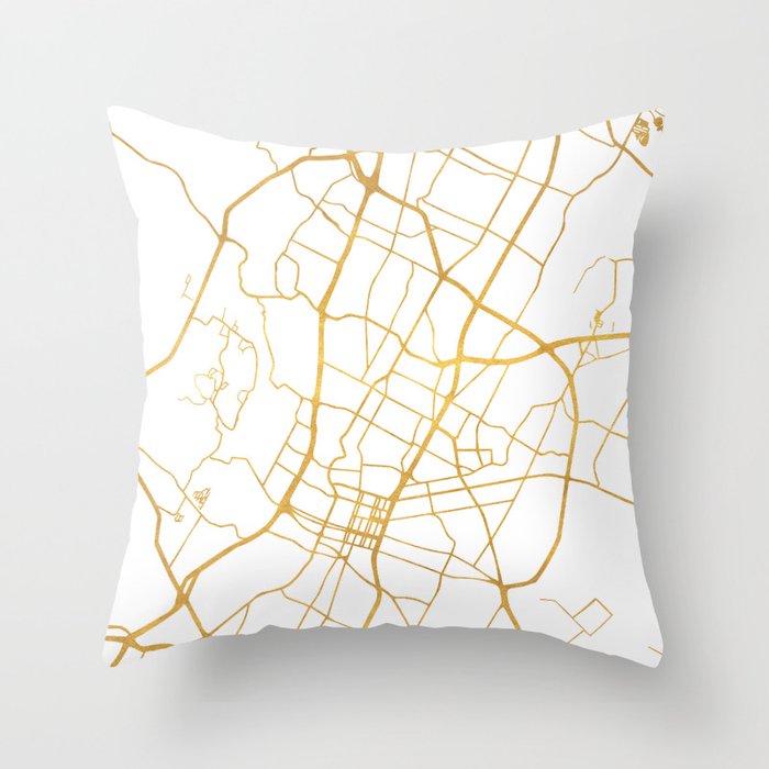 AUSTIN TEXAS CITY STREET MAP ART Throw Pillow