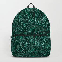 Elegant abstract black emerald green tropical palm tree Backpack