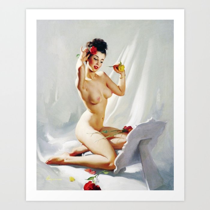 Self Love Pin Up Girl Perfection by Gil Elvgren creamy & rosy Art Print
