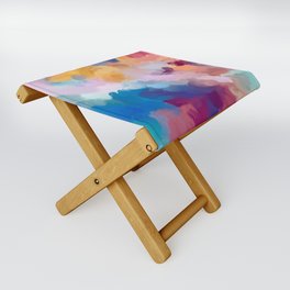 New Beginnings In Full Color | Abstract Texture Color Design Folding Stool