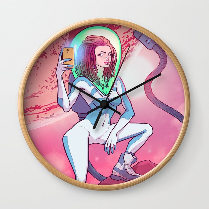 Space Selfie Wall Clock