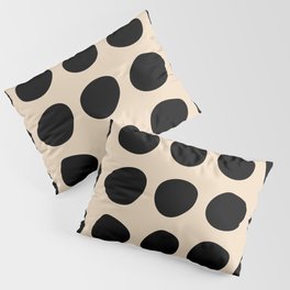 Irregular Polka Dots black and cream Pillow Sham