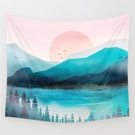 Morning Mountain Mist Wall Tapestry