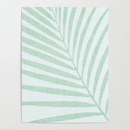 Mint Green Minimal Palm Silhouette Poster