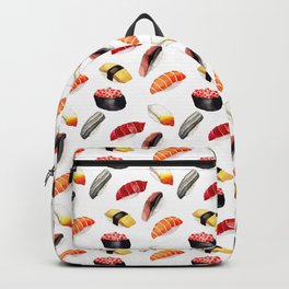 Sushi Pattern Backpack | Graphicdesign, Tokyo, Kyoto, Japan, Salmon, Hamachi, Unagi, Tamago, Maguro, Japanese 
