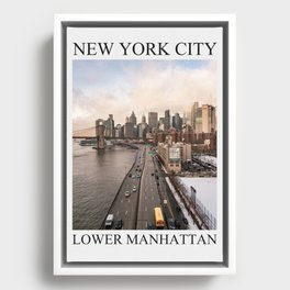 New York City Lower Manhattan Framed Canvas