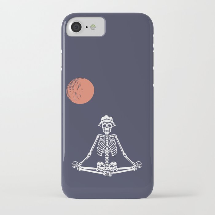 Relaxing Skeleton, hand drawing  illustration iPhone Case