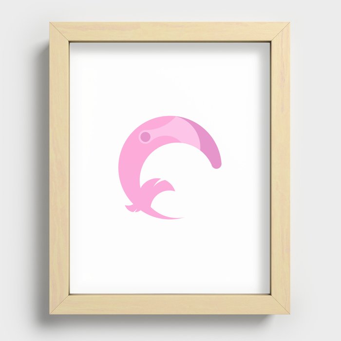 F for Flamingo Recessed Framed Print