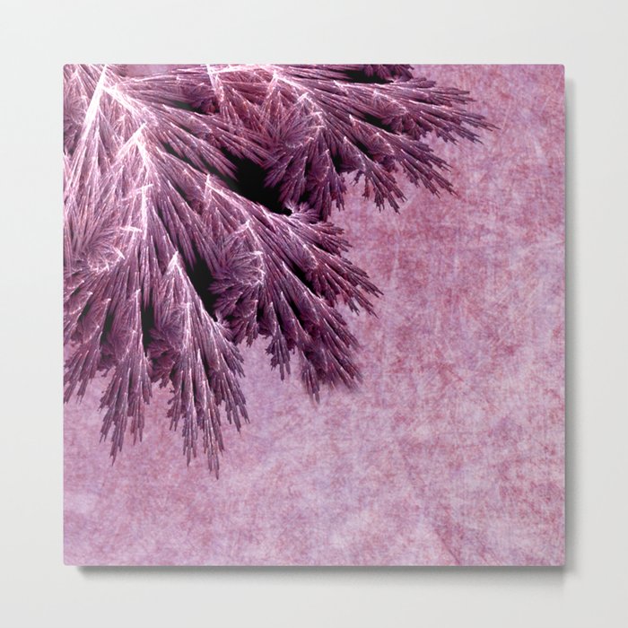 Frost in pink Metal Print